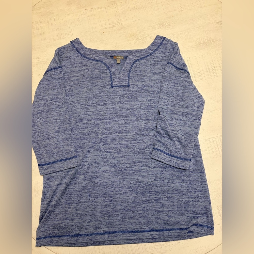 TalbotsBlue Heathered 3/4 Sleeve Top 1x Excellent Condition. No flaws